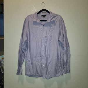 Marc Anthony Mens Purple Long Sleeve Button Up Dress Shirts | XXLarge